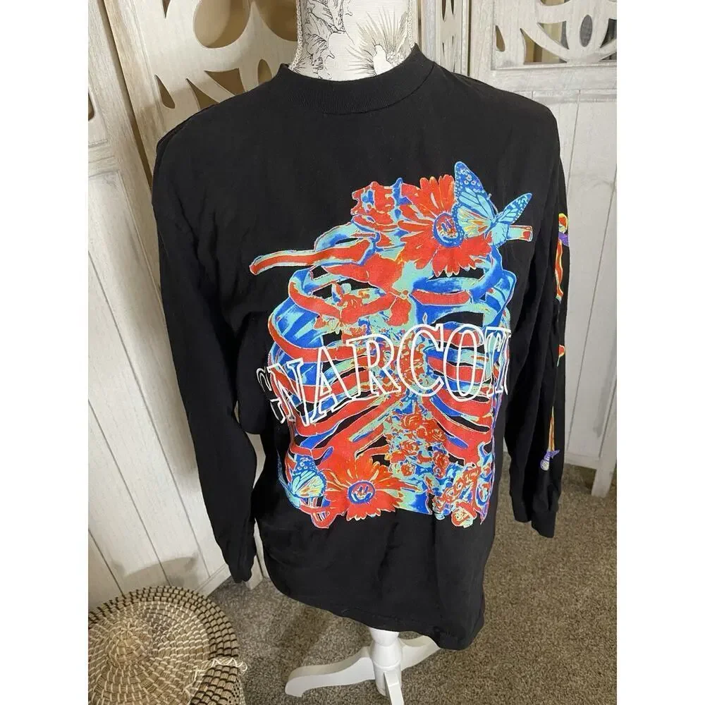 Gnarcotic Gang Y2K Colorful Graffiti Black Graphic T Shirt Licensed Size Medium